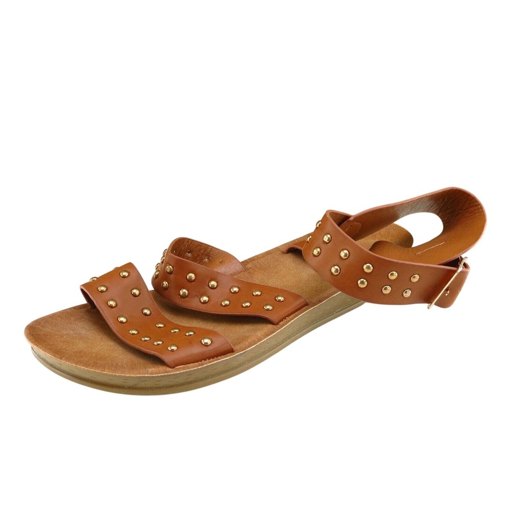 Olive street‎ Sz 6.5 M Brown Ankle Strap Synthetic Women Sandals